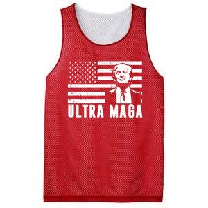 Ultra Maga Donald Trump Usa Flag Mesh Reversible Basketball Jersey Tank