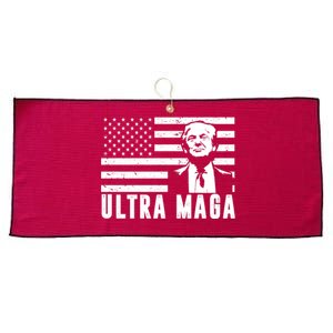 Ultra Maga Donald Trump Usa Flag Large Microfiber Waffle Golf Towel