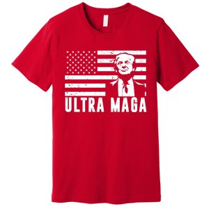 Ultra Maga Donald Trump Usa Flag Premium T-Shirt