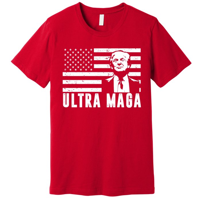 Ultra Maga Donald Trump Usa Flag Premium T-Shirt