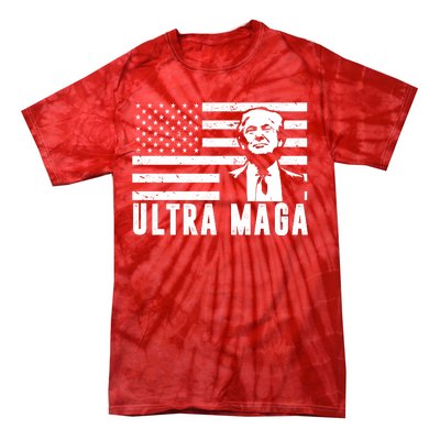 Ultra Maga Donald Trump Usa Flag Tie-Dye T-Shirt