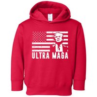 Ultra Maga Donald Trump Usa Flag Toddler Hoodie