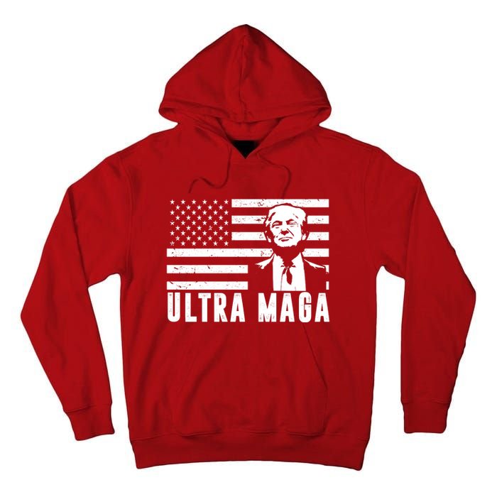 Ultra Maga Donald Trump Usa Flag Tall Hoodie