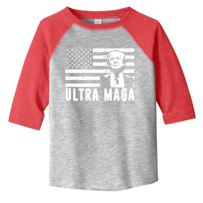 Ultra Maga Donald Trump Usa Flag Toddler Fine Jersey T-Shirt