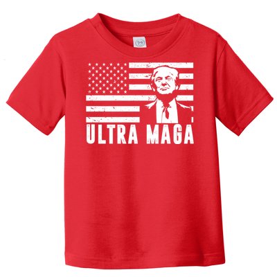 Ultra Maga Donald Trump Usa Flag Toddler T-Shirt