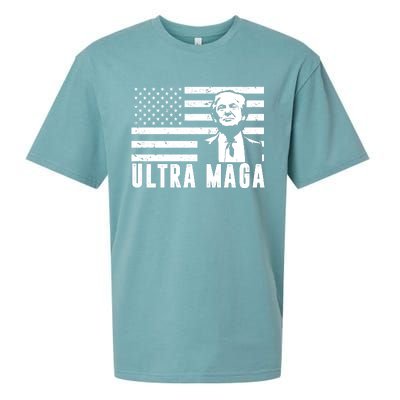 Ultra Maga Donald Trump Usa Flag Sueded Cloud Jersey T-Shirt