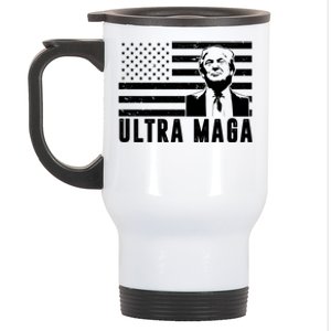 Ultra Maga Donald Trump Usa Flag Stainless Steel Travel Mug