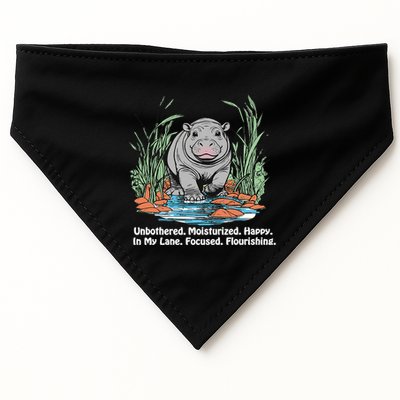 Unbothered Moo Deng Bouncy Pig Meme Cute Baby Hippo Viral USA-Made Doggie Bandana