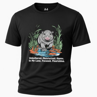 Unbothered Moo Deng Bouncy Pig Meme Cute Baby Hippo Viral Performance Shirt