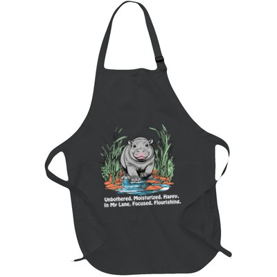 Unbothered Moo Deng Bouncy Pig Meme Cute Baby Hippo Viral Apron