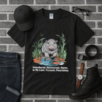 Unbothered Moo Deng Bouncy Pig Meme Cute Baby Hippo Viral Tall T-Shirt