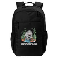 Unbothered Moo Deng Bouncy Pig Meme Cute Baby Hippo Viral Backpack