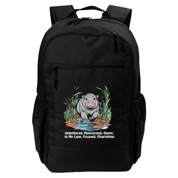 Unbothered Moo Deng Bouncy Pig Meme Cute Baby Hippo Viral Backpack