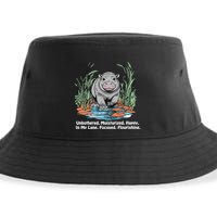 Unbothered Moo Deng Bouncy Pig Meme Cute Baby Hippo Viral Sustainable Bucket Hat