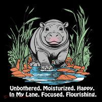 Unbothered Moo Deng Bouncy Pig Meme Cute Baby Hippo Viral Button