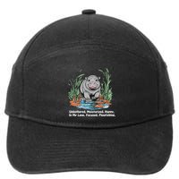Unbothered Moo Deng Bouncy Pig Meme Cute Baby Hippo Viral 7-Panel Snapback Hat