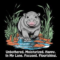 Unbothered Moo Deng Bouncy Pig Meme Cute Baby Hippo Viral Drawstring Bag