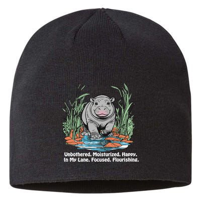 Unbothered Moo Deng Bouncy Pig Meme Cute Baby Hippo Viral Sustainable Beanie