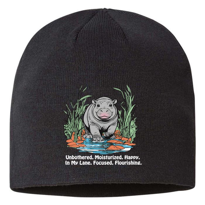 Unbothered Moo Deng Bouncy Pig Meme Cute Baby Hippo Viral Sustainable Beanie