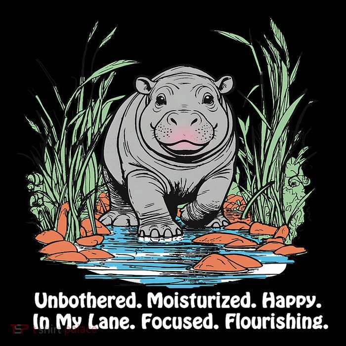 Unbothered Moo Deng Bouncy Pig Meme Cute Baby Hippo Viral Sustainable Beanie