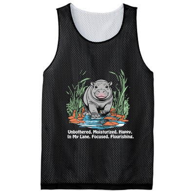 Unbothered Moo Deng Bouncy Pig Meme Cute Baby Hippo Viral Mesh Reversible Basketball Jersey Tank