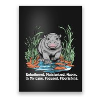 Unbothered Moo Deng Bouncy Pig Meme Cute Baby Hippo Viral Poster