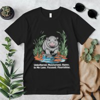Unbothered Moo Deng Bouncy Pig Meme Cute Baby Hippo Viral Premium T-Shirt