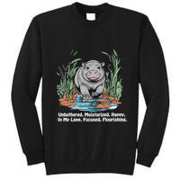 Unbothered Moo Deng Bouncy Pig Meme Cute Baby Hippo Viral Tall Sweatshirt