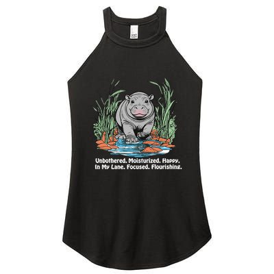 Unbothered Moo Deng Bouncy Pig Meme Cute Baby Hippo Viral Women's Perfect Tri Rocker Tank