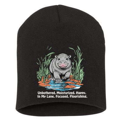Unbothered Moo Deng Bouncy Pig Meme Cute Baby Hippo Viral Short Acrylic Beanie