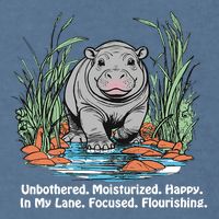 Unbothered Moo Deng Bouncy Pig Meme Cute Baby Hippo Viral Garment-Dyed Sweatshirt