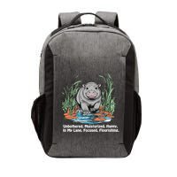 Unbothered Moo Deng Bouncy Pig Meme Cute Baby Hippo Viral Vector Backpack