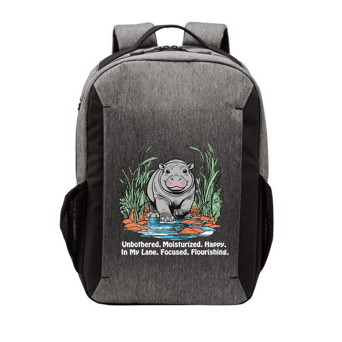 Unbothered Moo Deng Bouncy Pig Meme Cute Baby Hippo Viral Vector Backpack