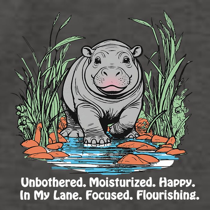 Unbothered Moo Deng Bouncy Pig Meme Cute Baby Hippo Viral Vector Backpack