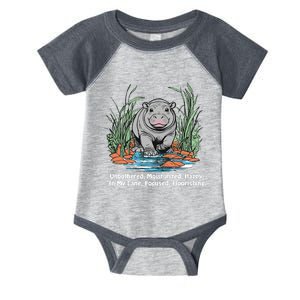 Unbothered Moo Deng Bouncy Pig Meme Cute Baby Hippo Viral Infant Baby Jersey Bodysuit