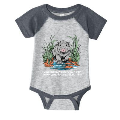 Unbothered Moo Deng Bouncy Pig Meme Cute Baby Hippo Viral Infant Baby Jersey Bodysuit