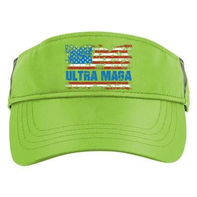 Ultra MAGA Distressed United States Of America USA Flag Adult Drive Performance Visor