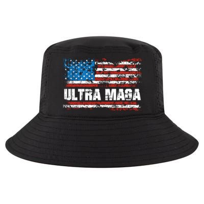 Ultra MAGA Distressed United States Of America USA Flag Cool Comfort Performance Bucket Hat