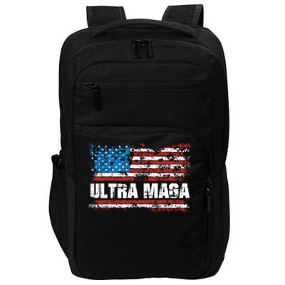 Ultra MAGA Distressed United States Of America USA Flag Impact Tech Backpack