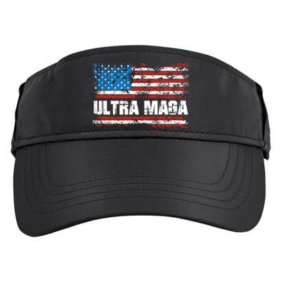 Ultra MAGA Distressed United States Of America USA Flag Adult Drive Performance Visor