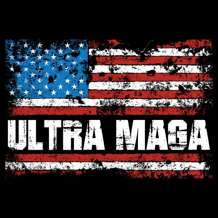 Ultra MAGA Distressed United States Of America USA Flag Flatbill Hat