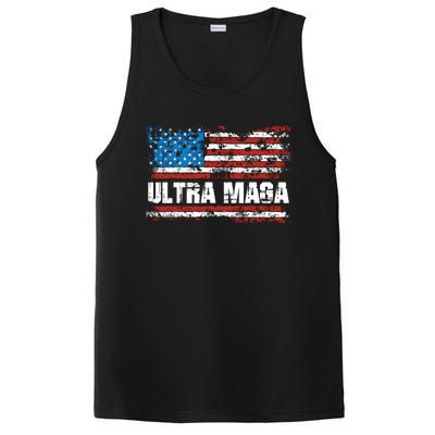 Ultra MAGA Distressed United States Of America USA Flag PosiCharge Competitor Tank