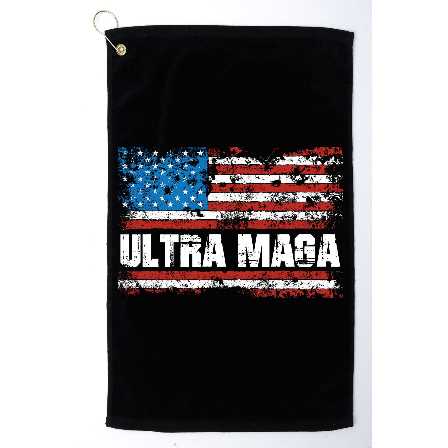 Ultra MAGA Distressed United States Of America USA Flag Golf Towel