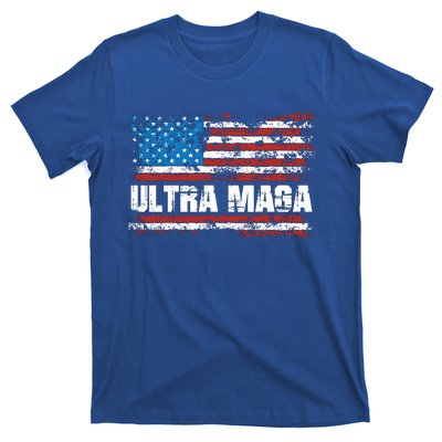 Ultra MAGA Distressed United States Of America USA Flag T-Shirt