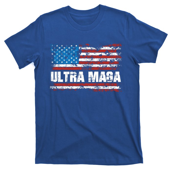 Ultra MAGA Distressed United States Of America USA Flag T-Shirt