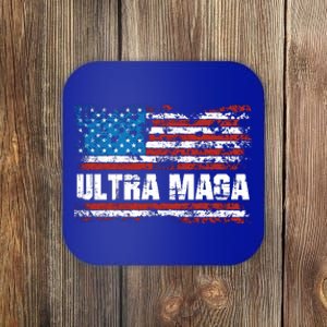 Ultra MAGA Distressed United States Of America USA Flag Coaster