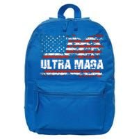 Ultra MAGA Distressed United States Of America USA Flag 16 in Basic Backpack