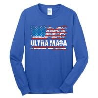 Ultra MAGA Distressed United States Of America USA Flag Tall Long Sleeve T-Shirt