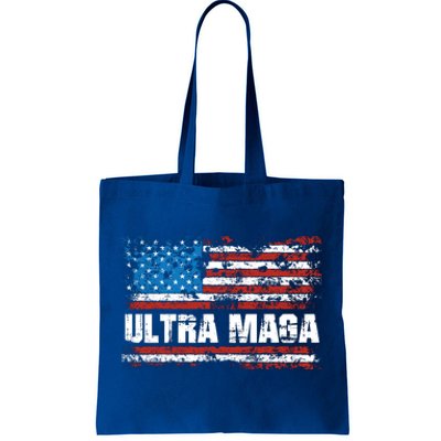 Ultra MAGA Distressed United States Of America USA Flag Tote Bag