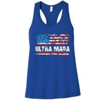 Ultra MAGA Distressed United States Of America USA Flag Women's Racerback Tank